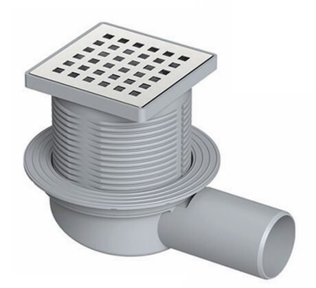 10X10 140 MM FLANSLI PLASTİK ÇERÇEVE VE GÖVDELİ PASLANMAZ IZGARALI YÜKSEKLİK AYARLI SÜZGEÇ