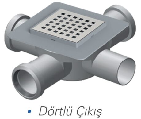 10X10 PLASTİK ÇERÇEVE VE GÖVDELİ PASLANMAZ IZGARALI YALITIM ETEKLİ SABİT ÇOK ÇIKIŞLI SÜZGEÇ