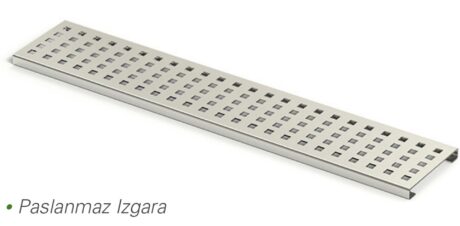 100x500mm PASLANMAZ KANAL IZGARASI KARE DESEN